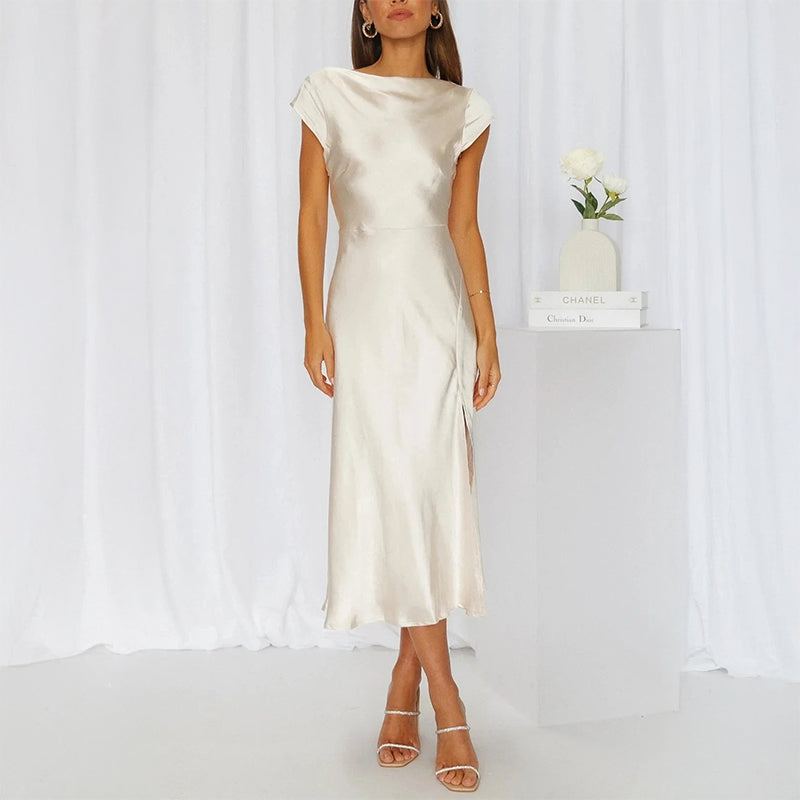 Pineda שמלת סאטן קייצית באורך מידי Outlet