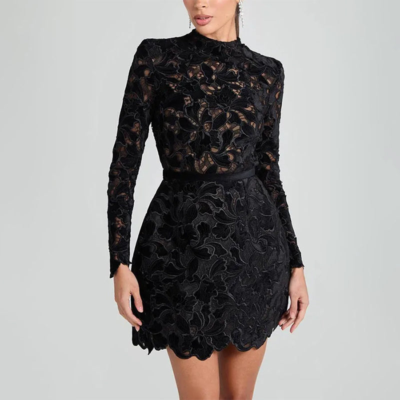 Stella שמלת מיני אלגנטית עם שרוולים ארוכים Outlet