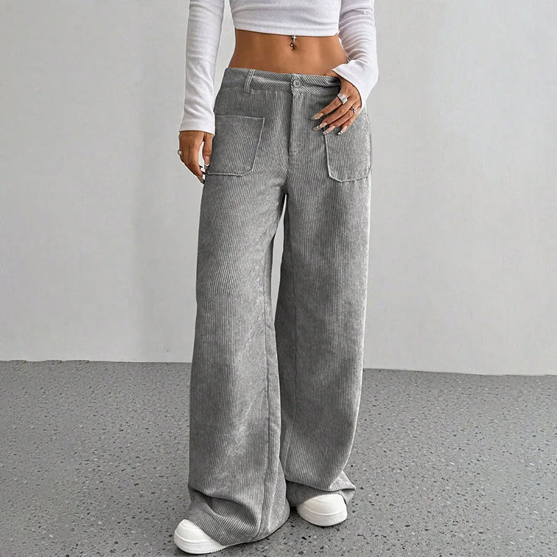 Adkins מכנסי קורדרוי רחבים בגזרה ישרה