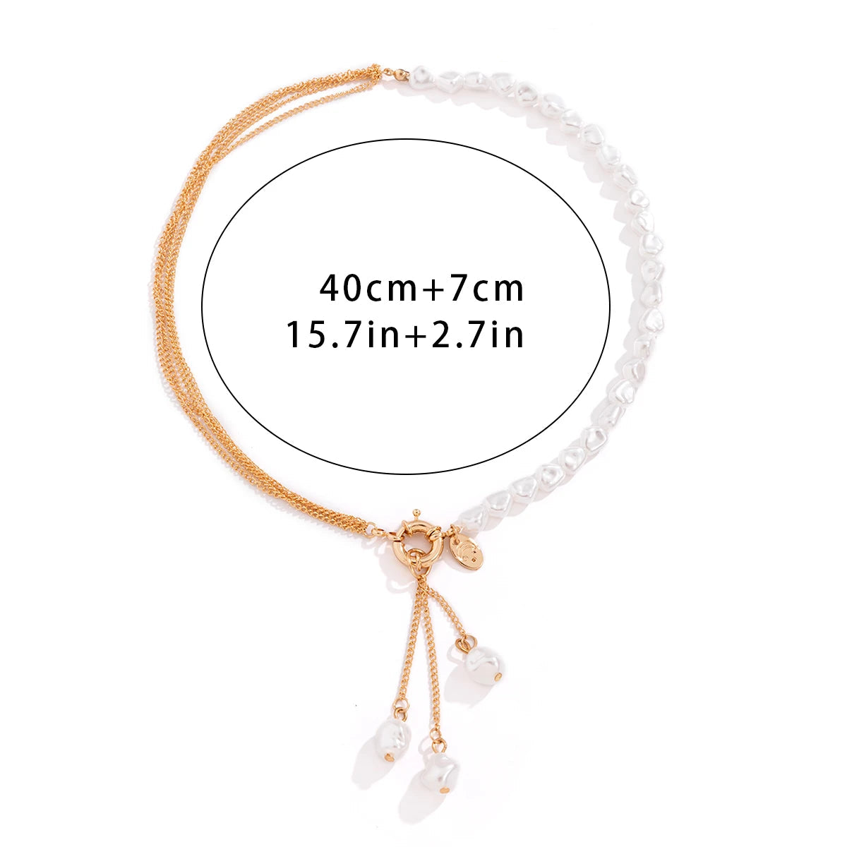 Elowen שרשרת פניני טסל אסימטרית