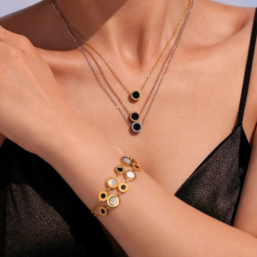 Virelia סט תכשיטי עיגולים רומיים