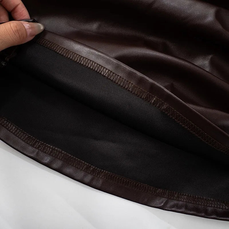 Davis טופ סטרפלס דמוי עור