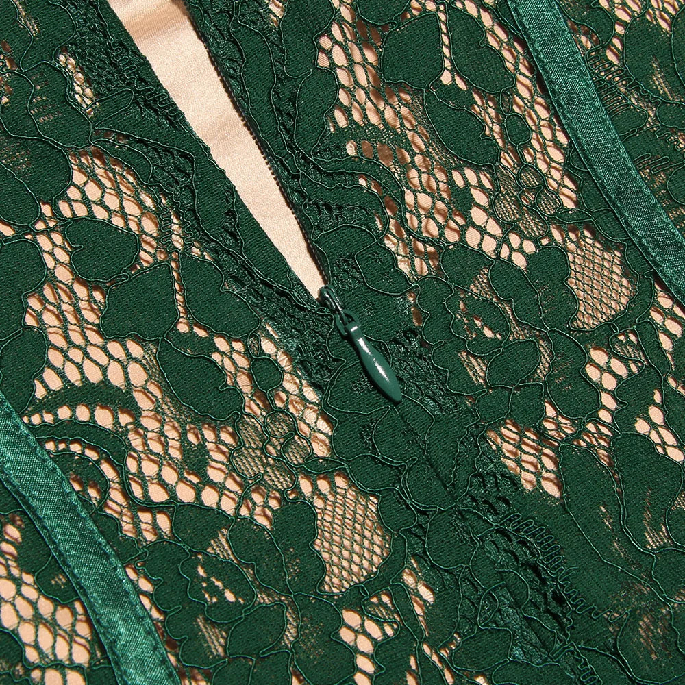 Rhodri שמלת מידי תחרה מחטבת Outlet