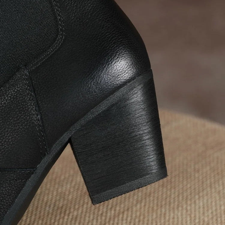 Carlson מגפוני עור אמיתי עקב