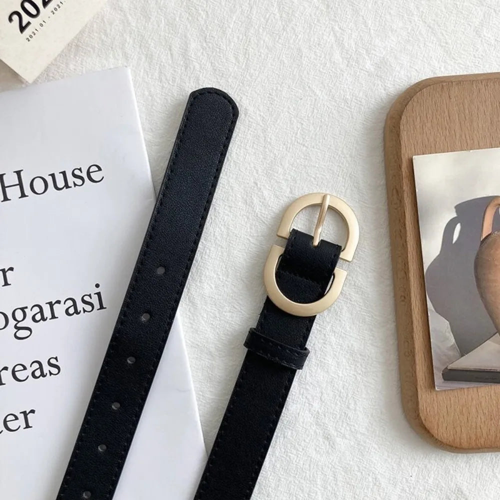 Coffey חגורת נשים קלאסית עם אבזם עגול