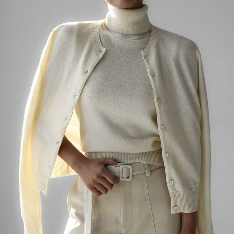 Byrne סט סריג גולף וקרדיגן אלגנטי Outlet