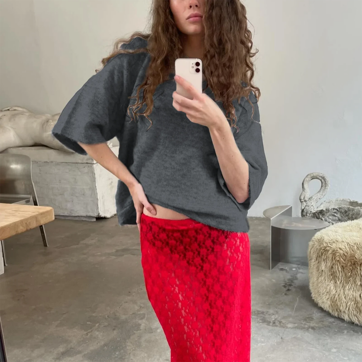 Elmer סריג אוברסייז שרוול קצר