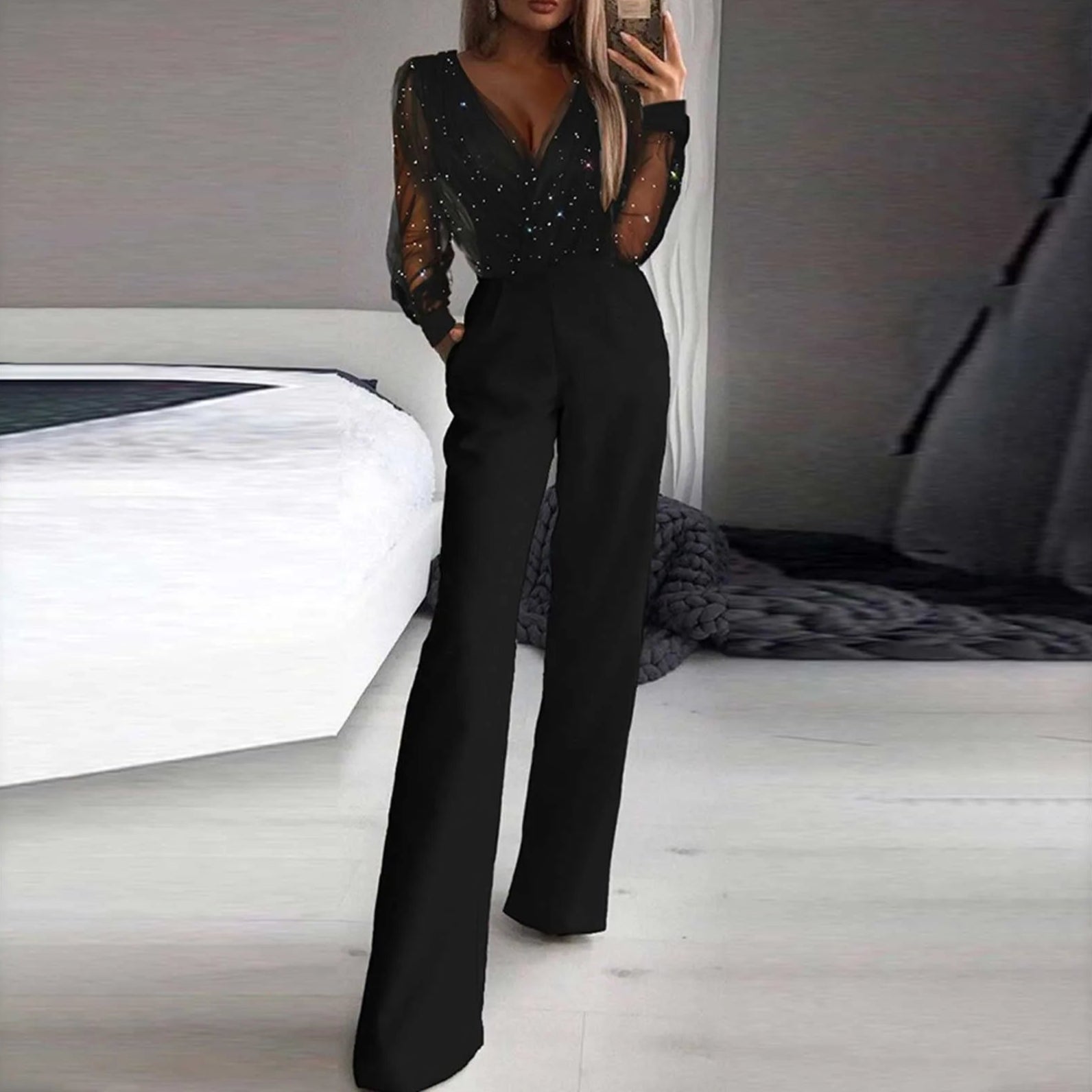 Jennie אוברול שחור שיקי