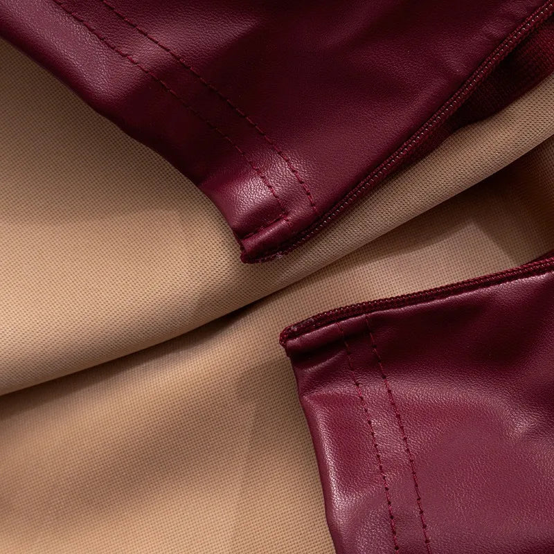 Davis טופ סטרפלס דמוי עור