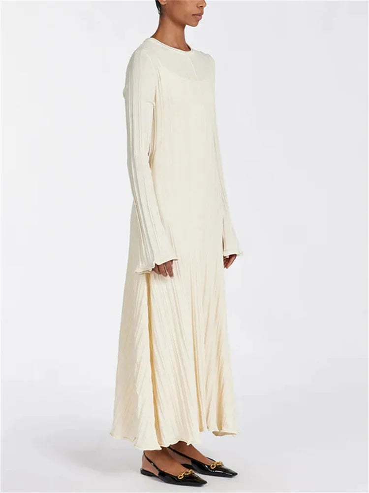 Keaton שמלת מקסי סרוגה צמודה עם שרוול ארוך