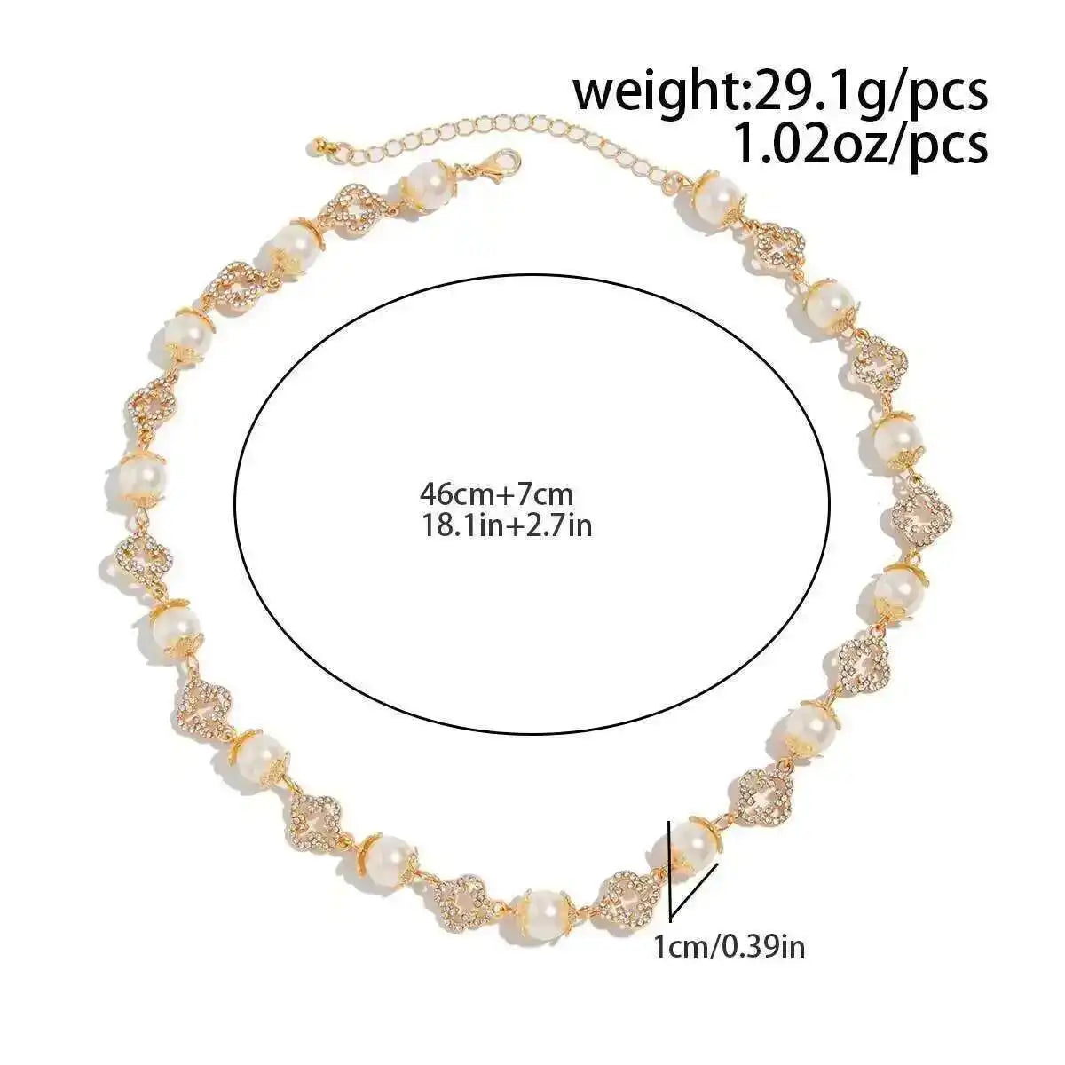 Celestia שרשרת צ׳וקר פנינים פרחוניות