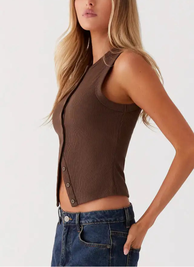 Luke גופיית קרופ עם כפתורים