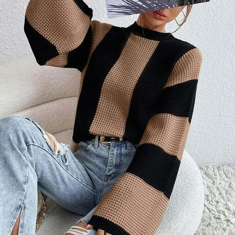 Skyla סוודר אוברסייז בטקסטורה