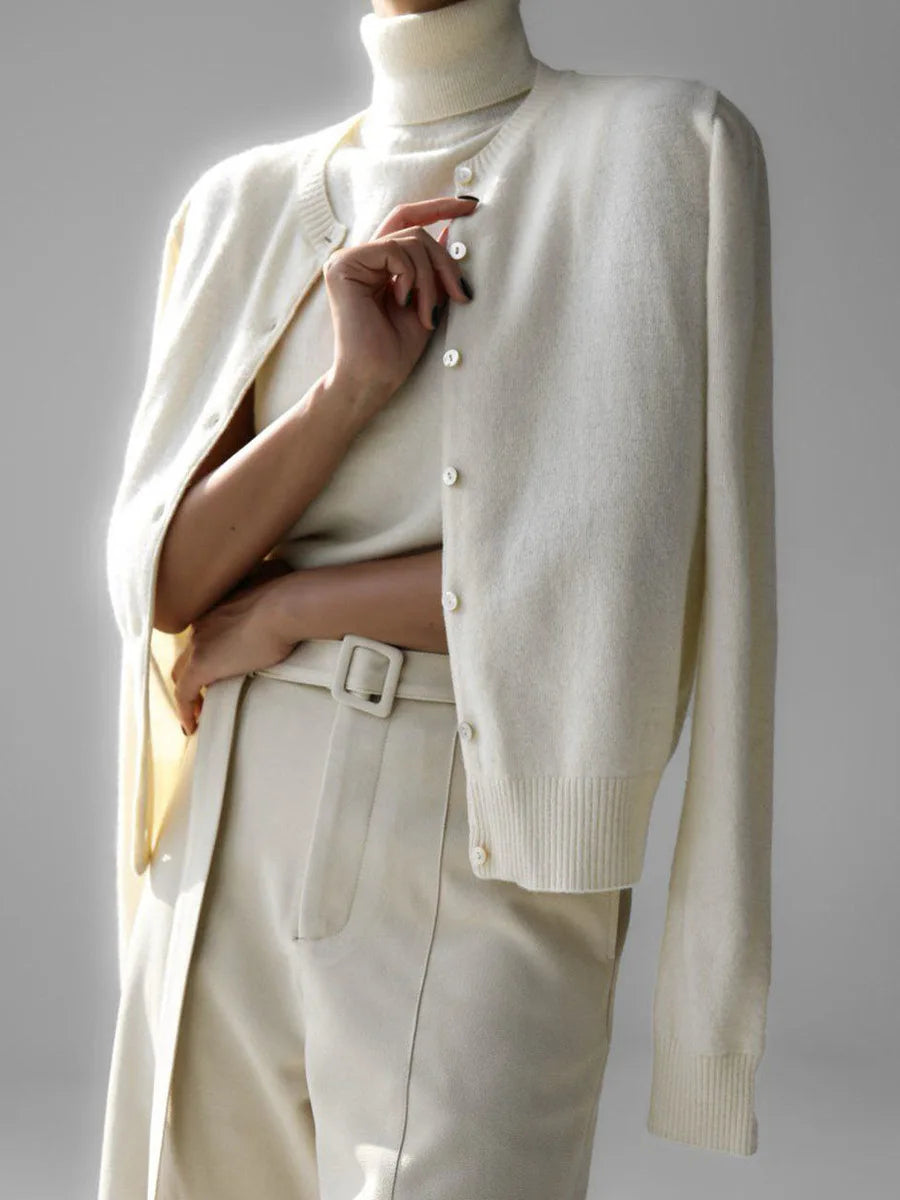 Byrne סט סריג גולף וקרדיגן אלגנטי Outlet