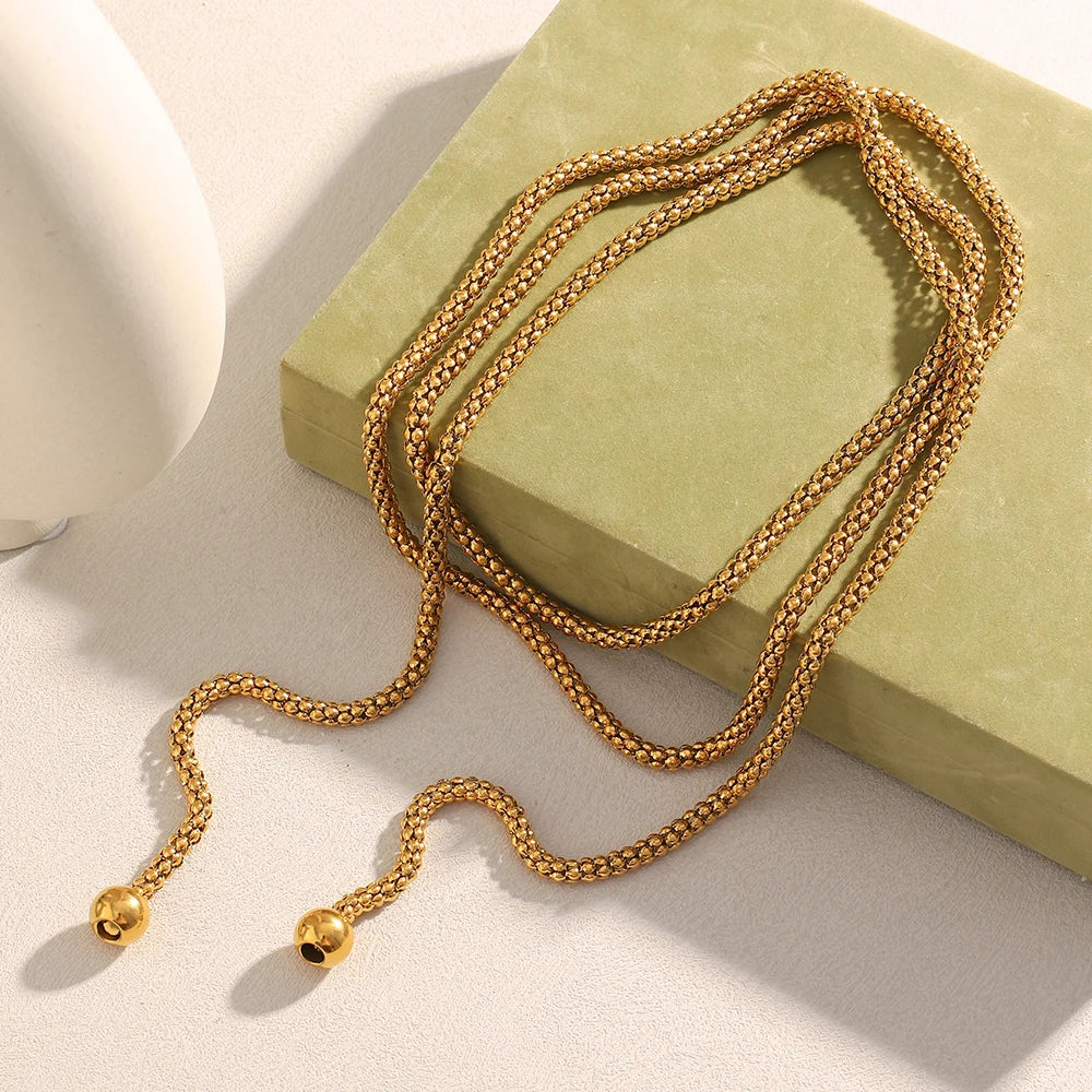 Jarvis שרשרת זהב כפולה בעיצוב כדורים מודרני