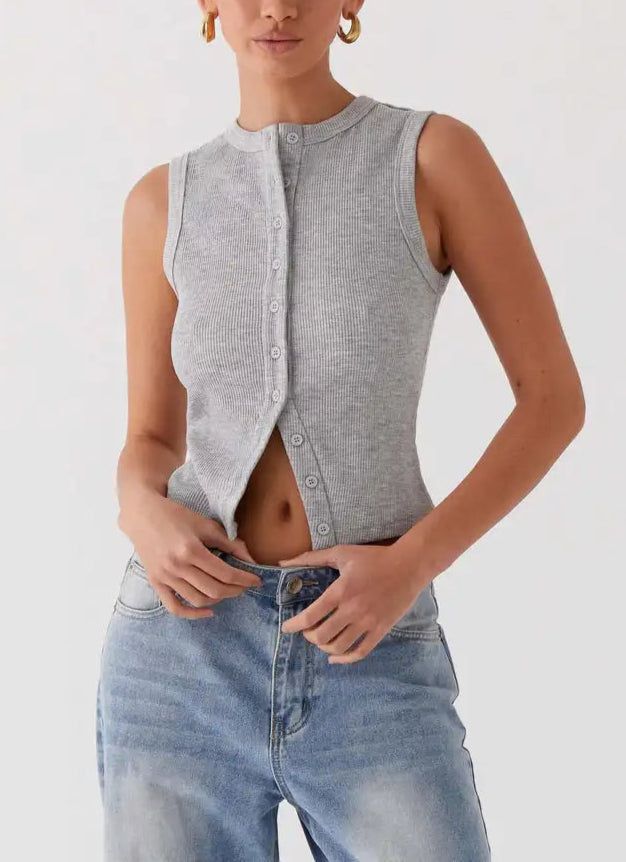 Luke גופיית קרופ עם כפתורים