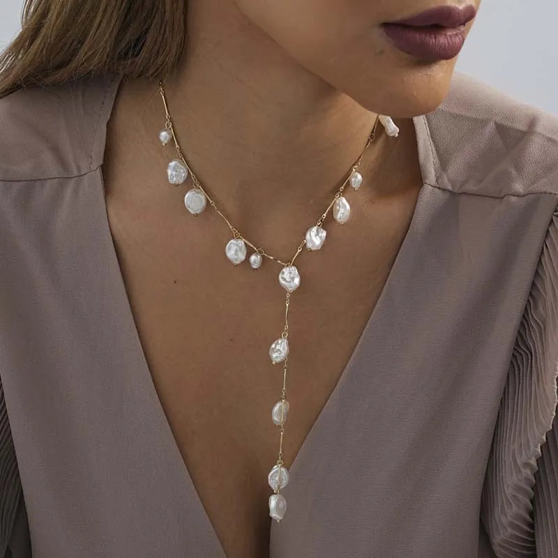 Selvara שרשרת פנינים עם טסל