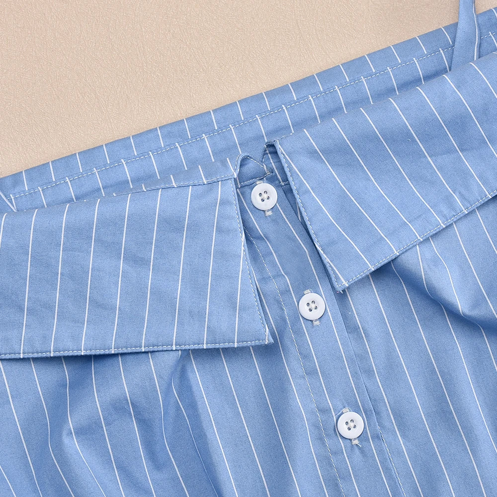 Kirk חולצת פסים אוף שולדר אלגנטית