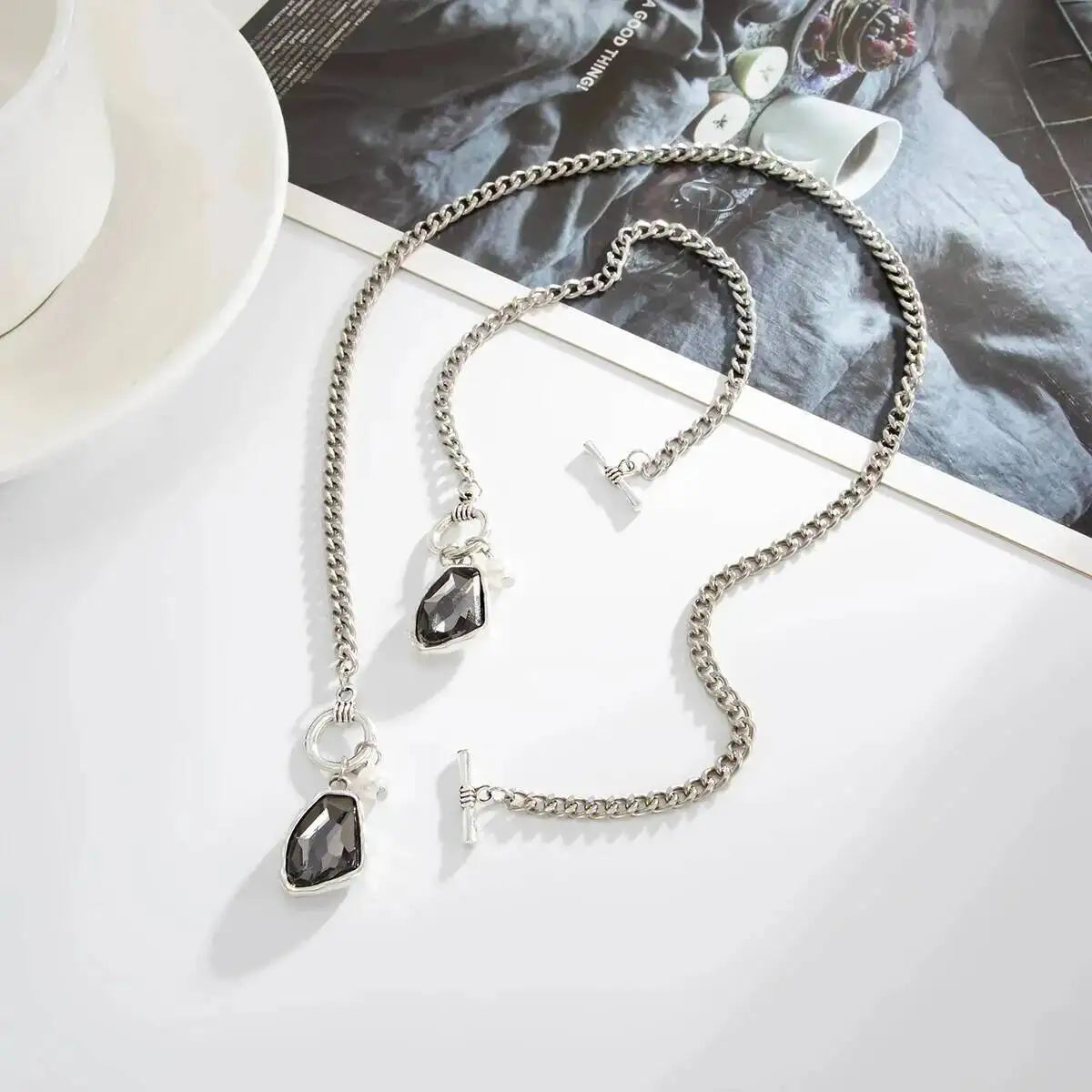 Valdez סט שרשרת וצמיד כסף תליון אלגנטי