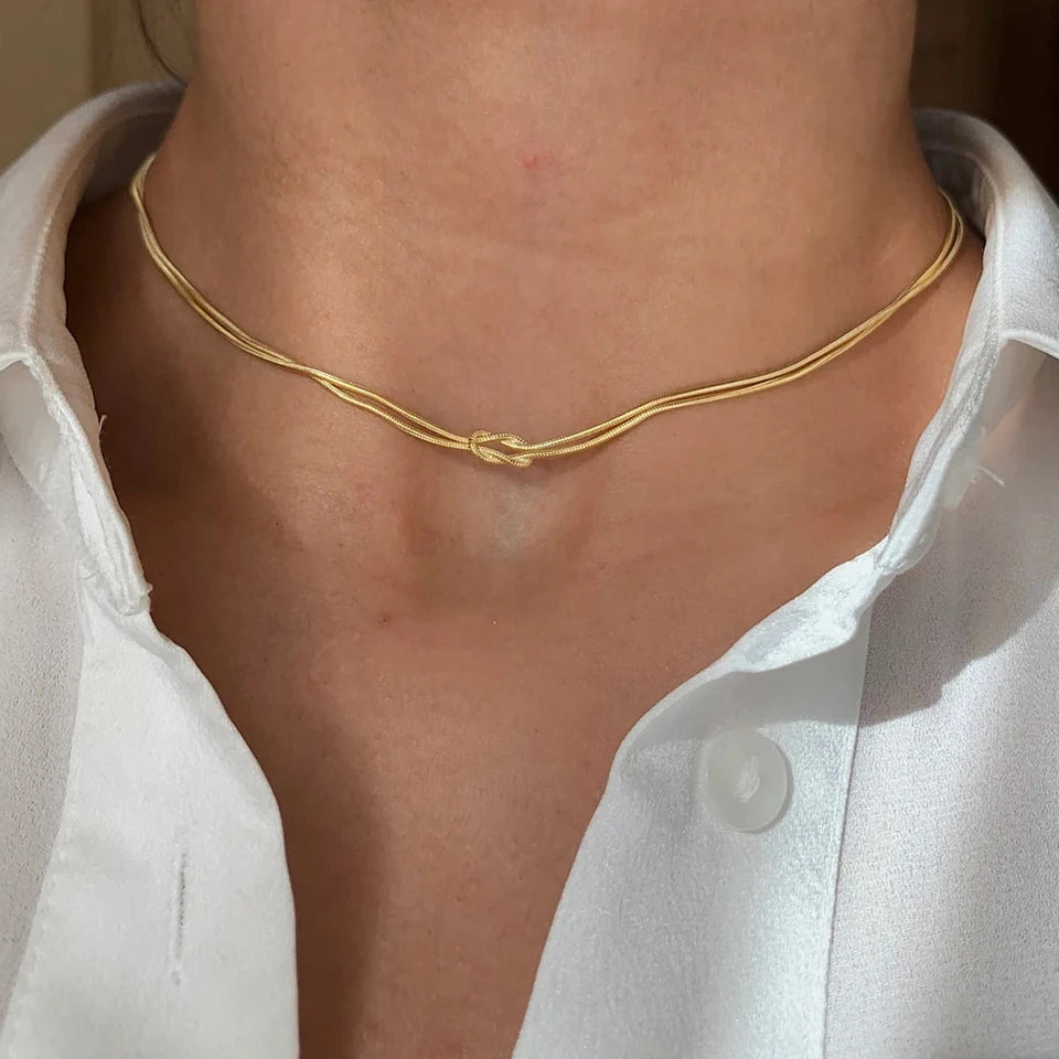 Asiya שרשרת קשר מצופה זהב 14K
