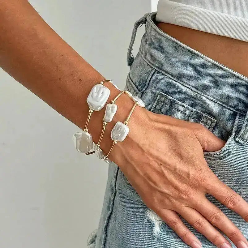 Elara סט צמידי פנינים