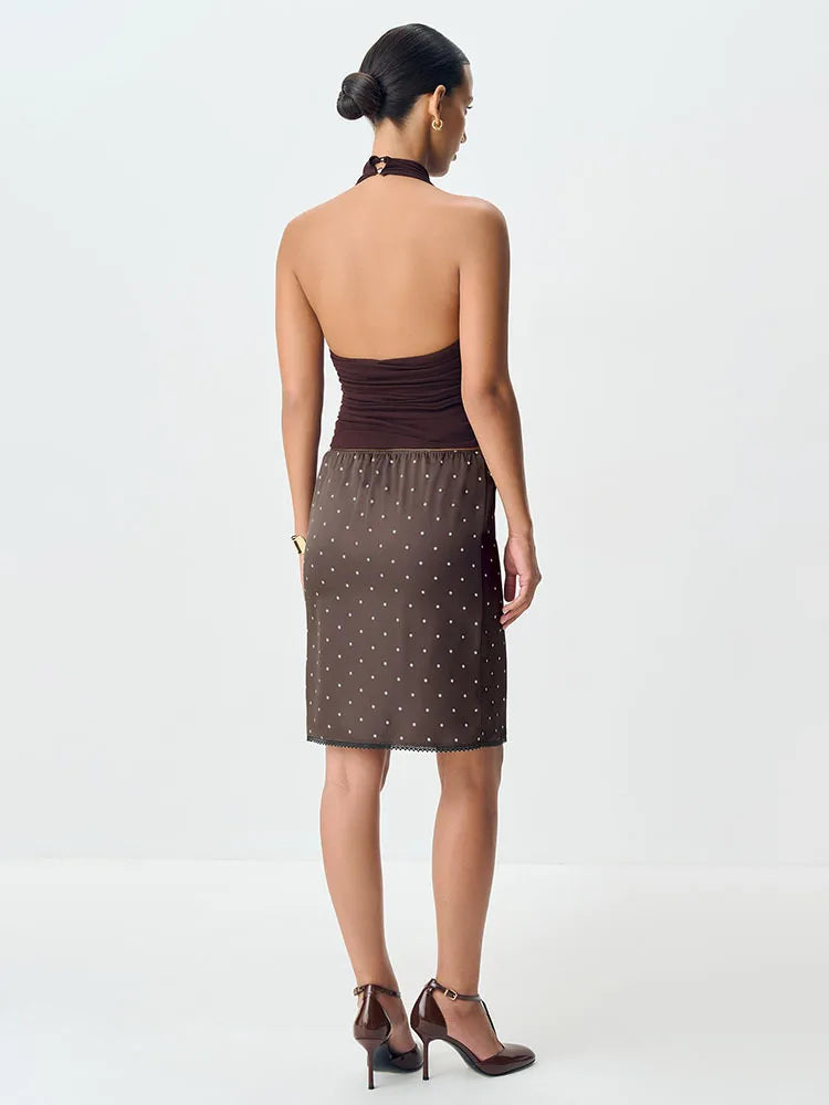 Brayden חצאית מיני פולקה דוט עם גומי