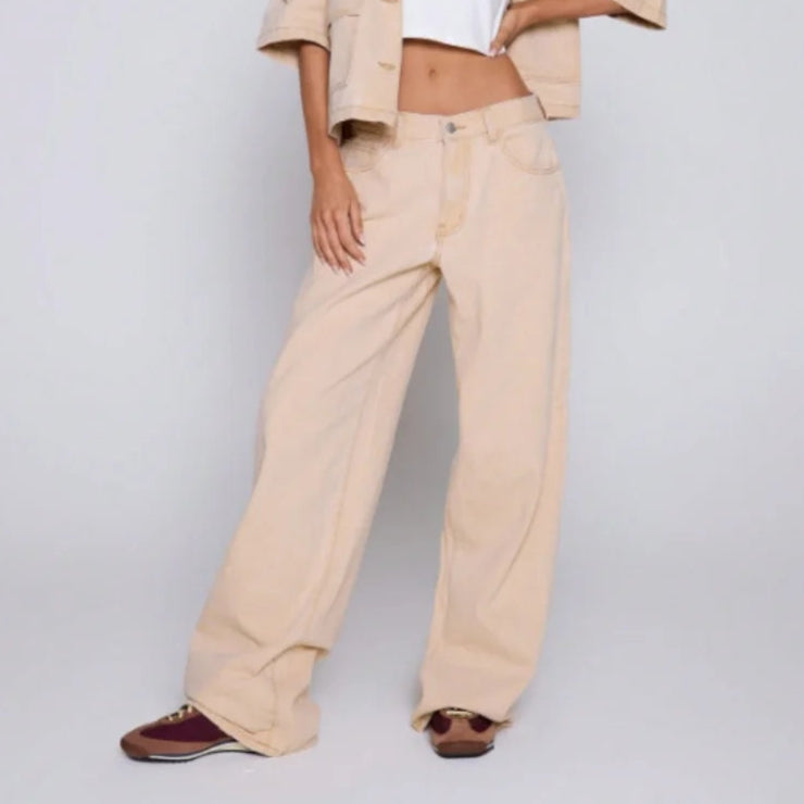 Gareth ג'ינס רחב וינטג' בצבע בז'