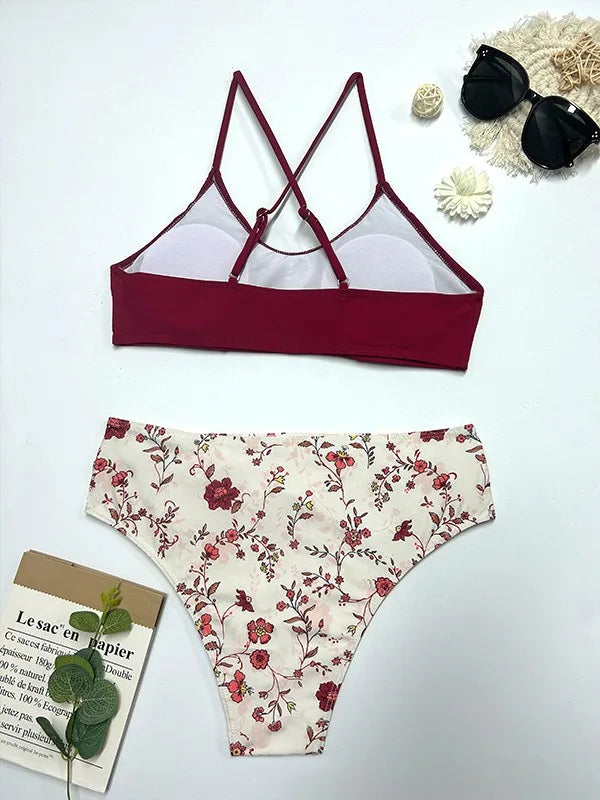 Alesha ביקיני פרחוני עם חגורת מותן