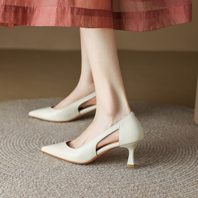 Arron נעלי סירה עקב מעור Outlet