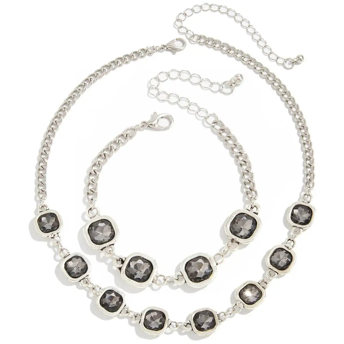 Viretta סט תכשיטי קריסטל מרובע