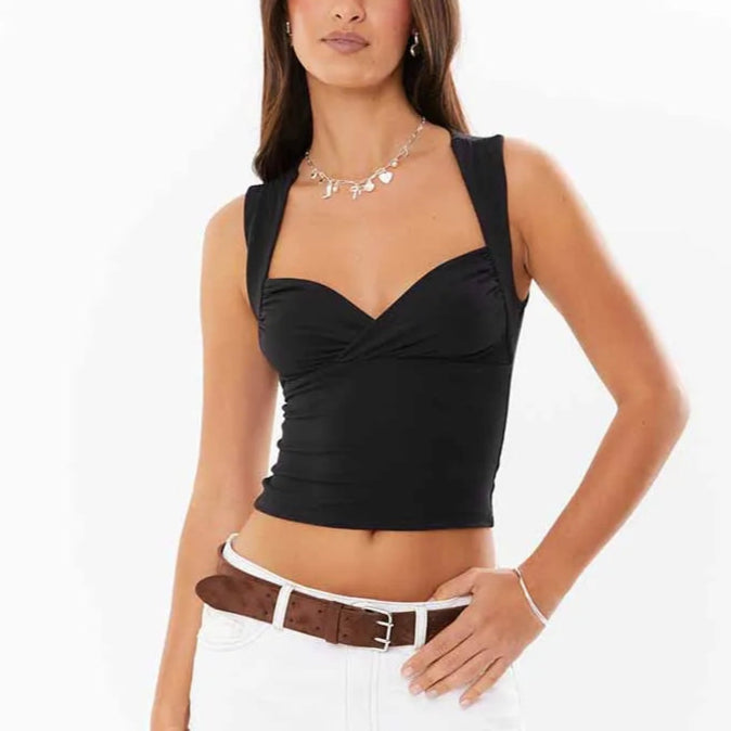 Henri טופ קז'ואל עם קפלים