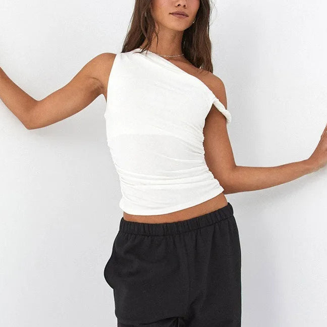 Anya חולצת כתף אחת אסימטרית