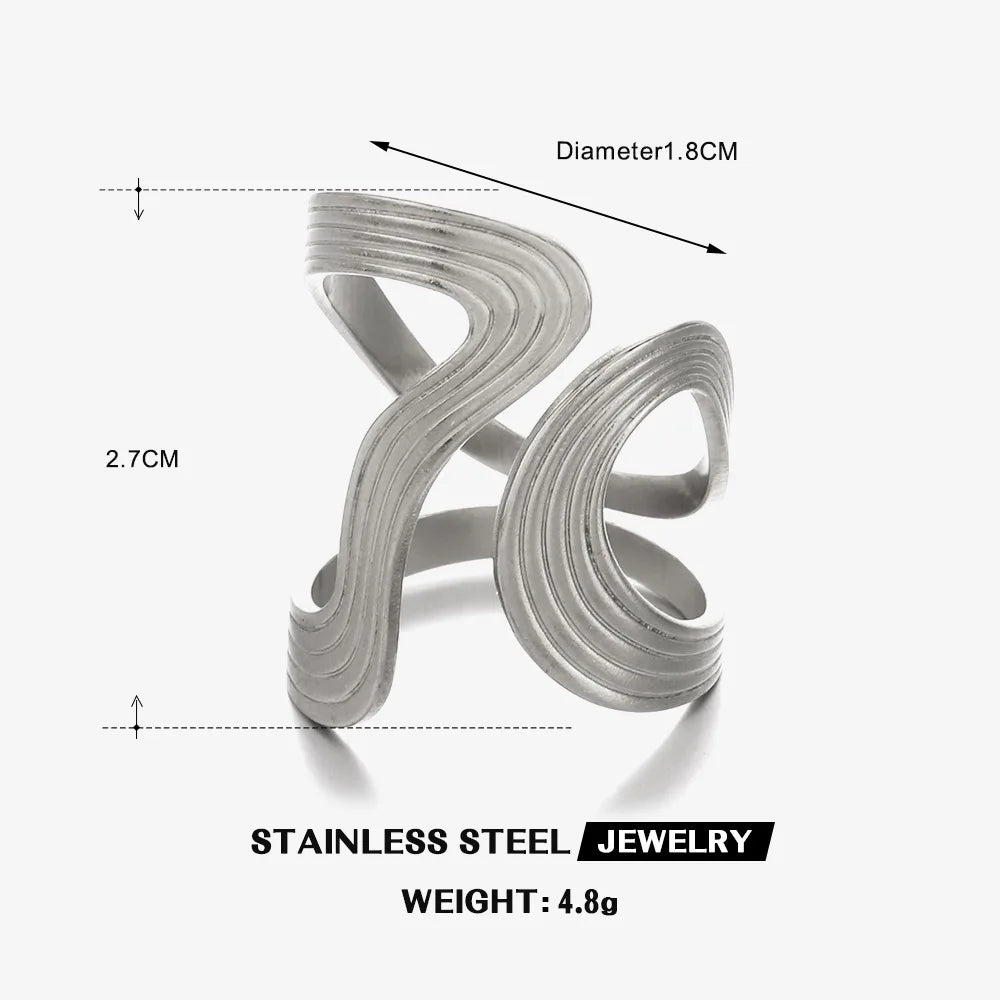 Troy טבעת גל אלגנטית