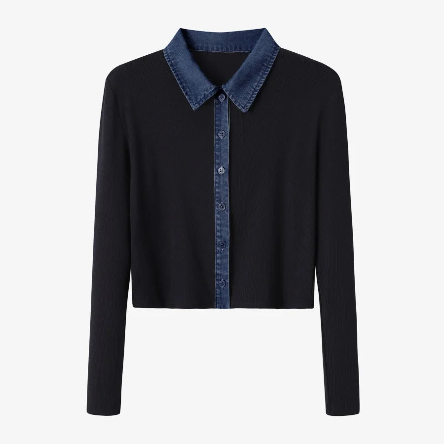 Morrow קרדיגן ריב עם צווארון דנים