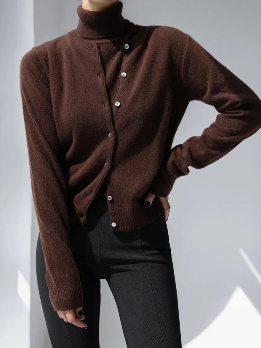 Byrne סט סריג גולף וקרדיגן אלגנטי Outlet