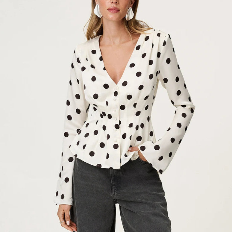 Boyd חולצת פולקה דוט אלגנטית