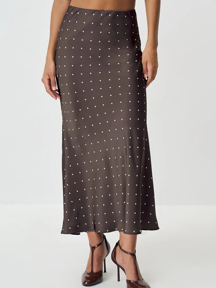 Stafford חצאית סאטן פולקה דוט אלגנטית Outlet