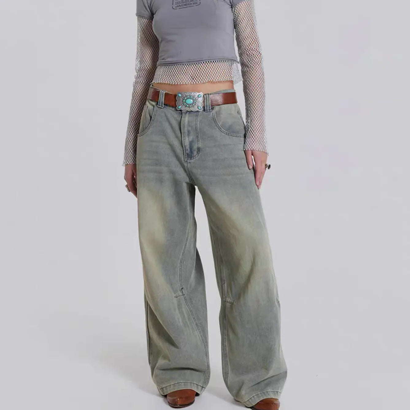 Lin ג׳ינס רחב קז׳ואלי