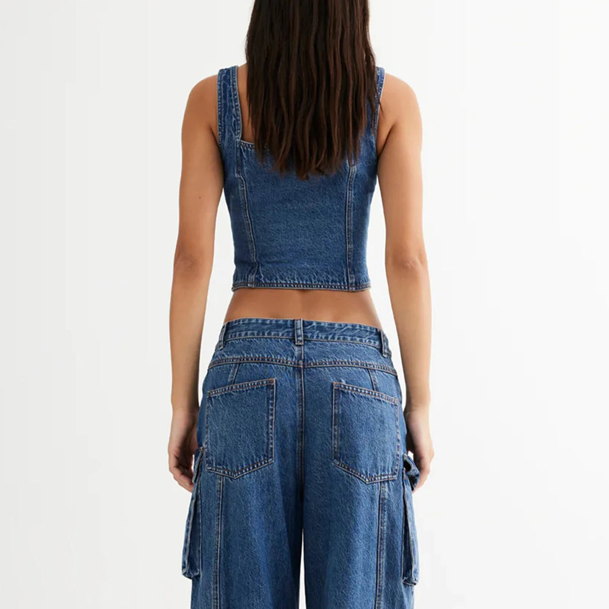 Lewys גופיית ג'ינס מחטבת עם כפתורים