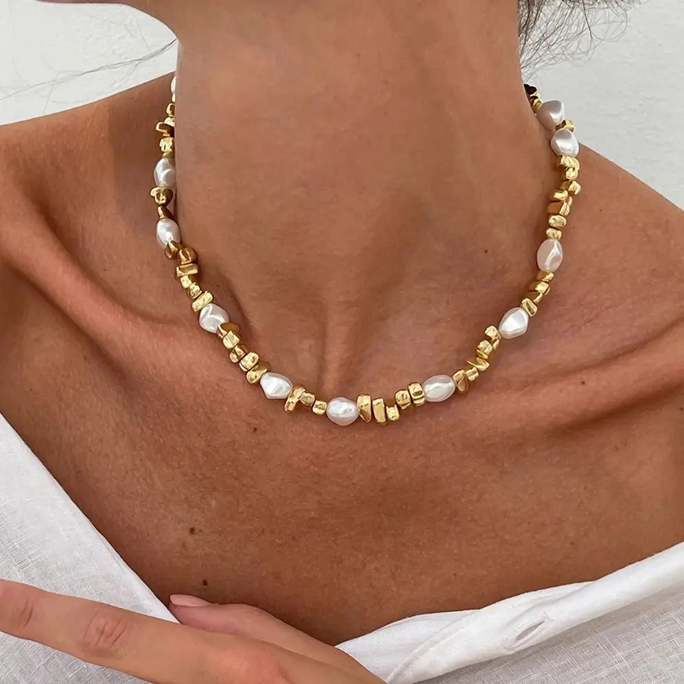 Velmira שרשרת צ׳וקר פנינים