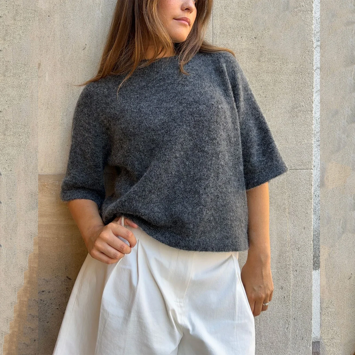 Elmer סריג אוברסייז שרוול קצר