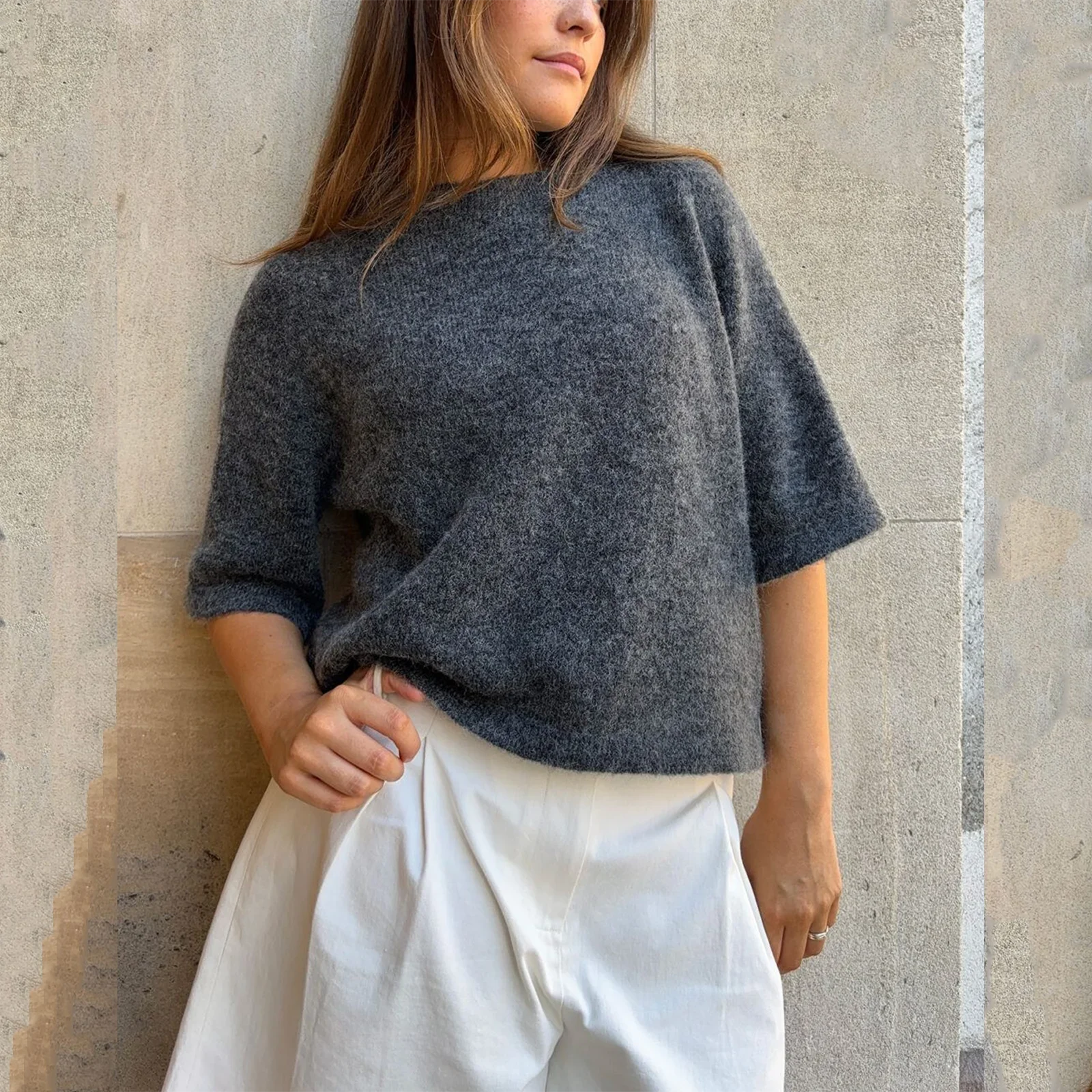 Elmer סריג אוברסייז שרוול קצר