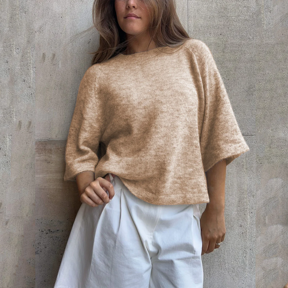 Elmer סריג אוברסייז שרוול קצר