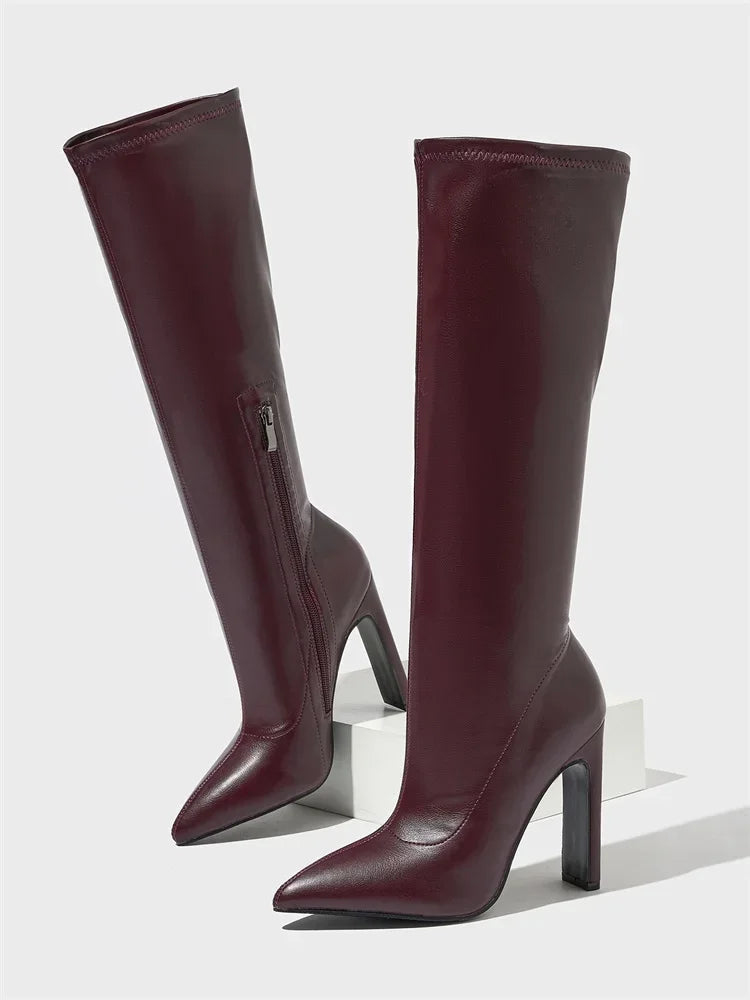 Cole מגפי ברך עם עקב גבוה