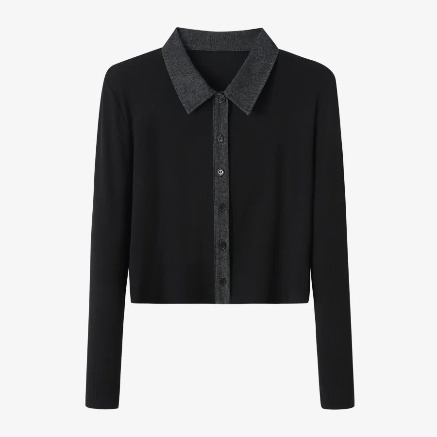 Morrow קרדיגן ריב עם צווארון דנים