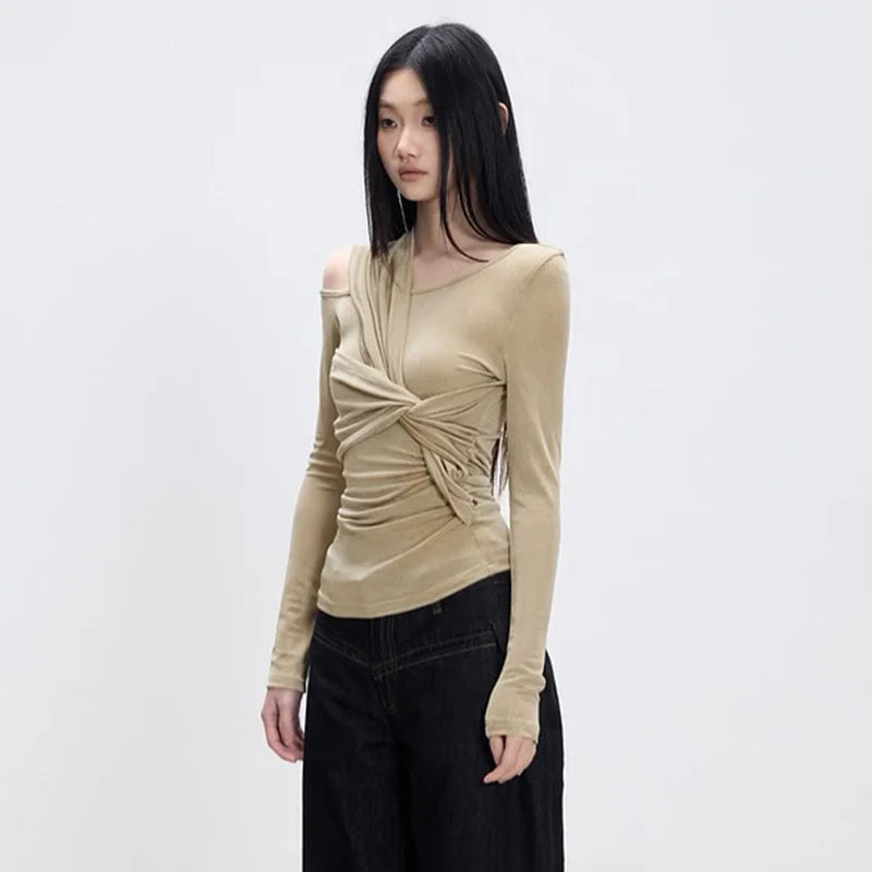 Nia חולצת טוויסט עם שרוול ארוך