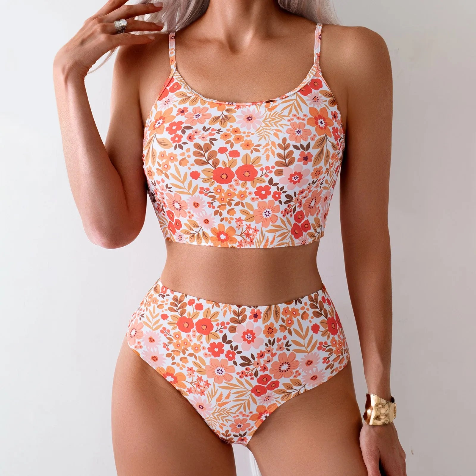 Jaden ביקיני פרחוני בגזרה גבוהה