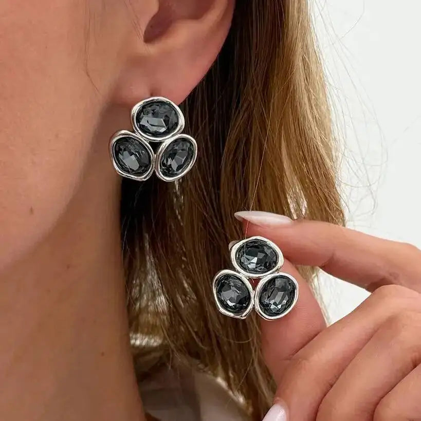 Averra עגילי קריסטל משולשים