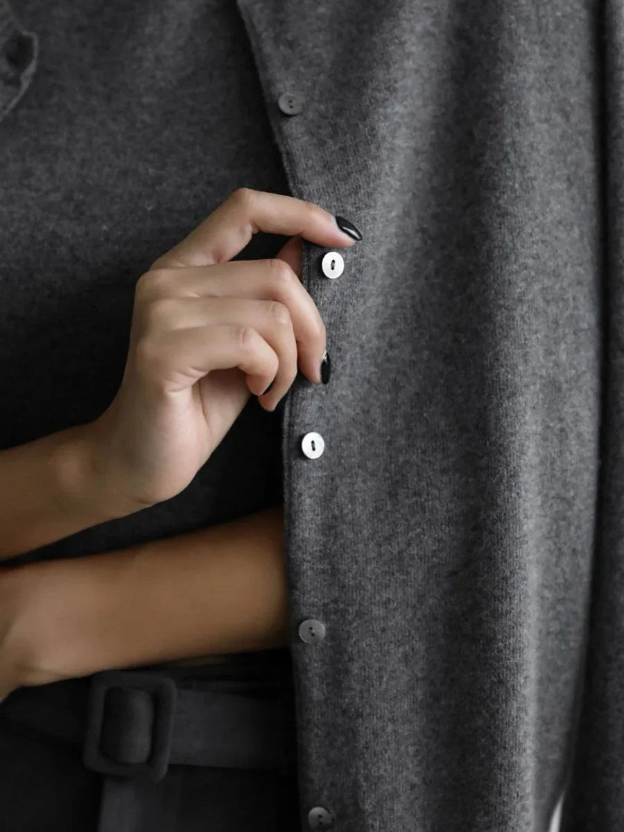 Byrne סט סריג גולף וקרדיגן אלגנטי Outlet