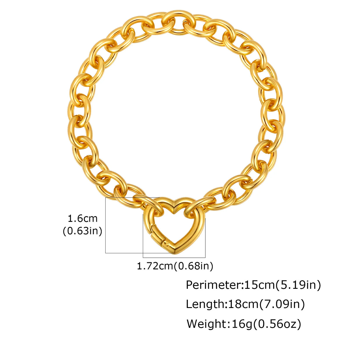 Amora צמיד חוליות לב